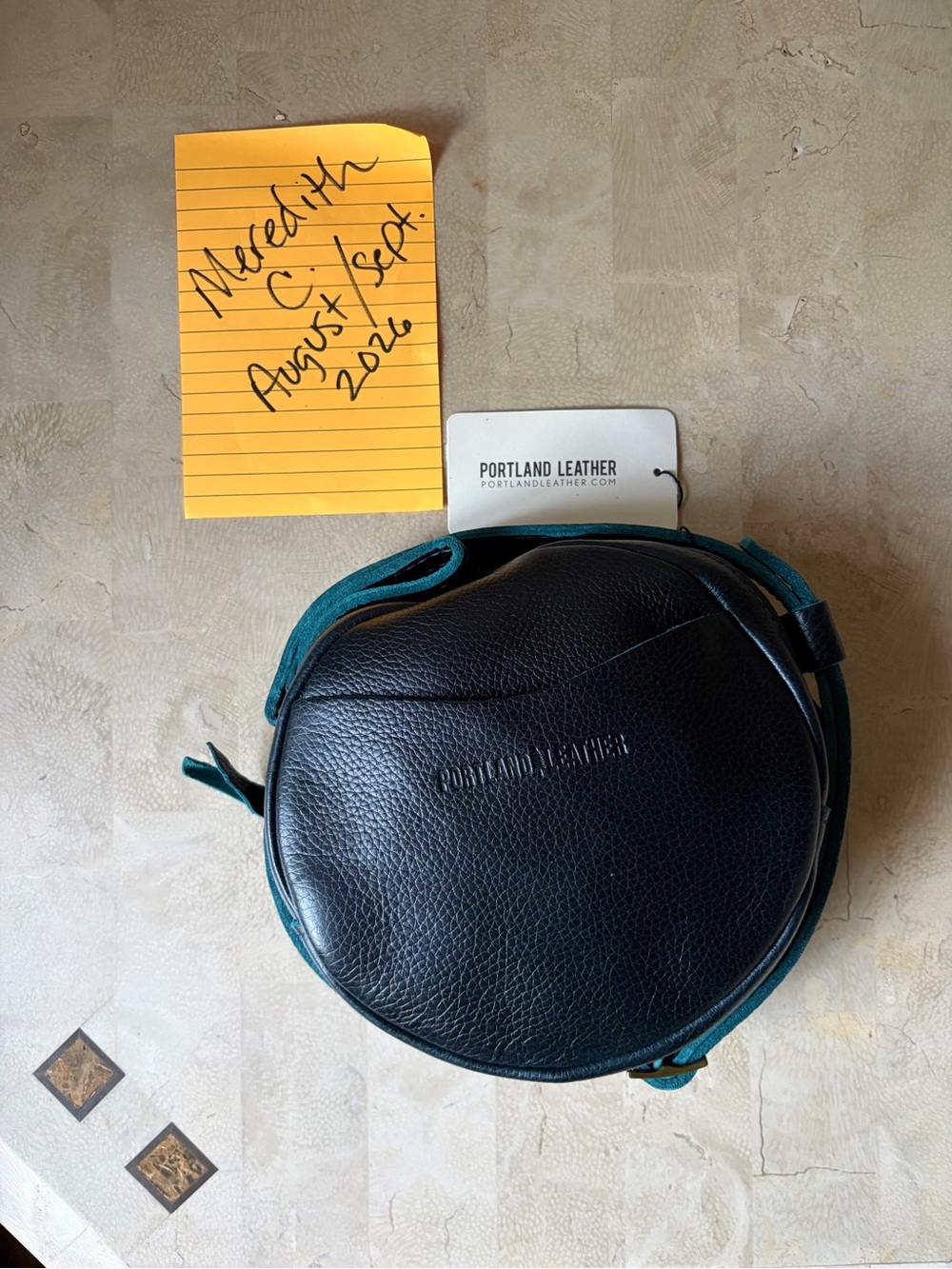 Portland Leather Small Circle Crossbody in Boreal
